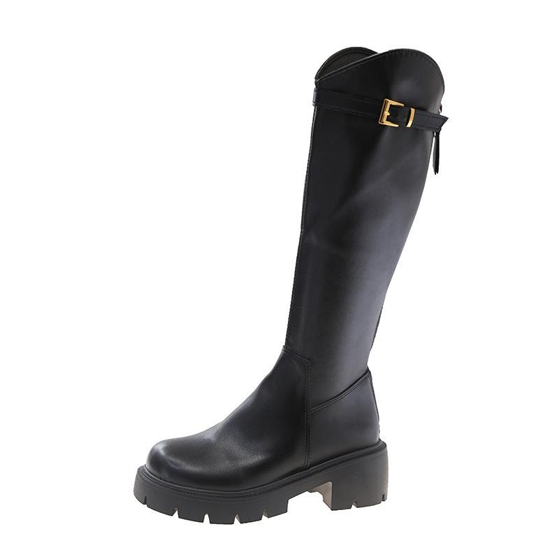 Fashion versatile boots women's autumn 2025 new thick heel high boots temperament thin high sense knight boots