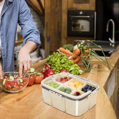 Plateau à Snacks Divisé avec Couvercle Plateau à Fruits Scellé avec Couvercle Contenant Scellé Portable Charcuterie pour Bonbons Noix