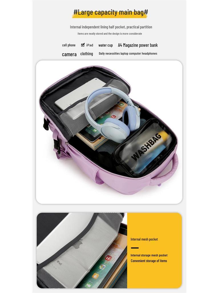 Mochila de Viaje Multifuncional de Gran Capacidad para Mujer - Ideal para Viajes de Negocios y Almacenamiento de Portátil