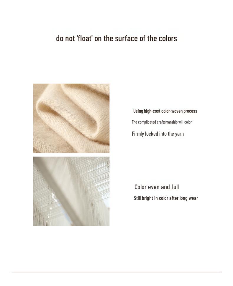 Women's Solid Color Cashmere High Neck Sweater - Loose Knit, Seamless Wool Base Layer
