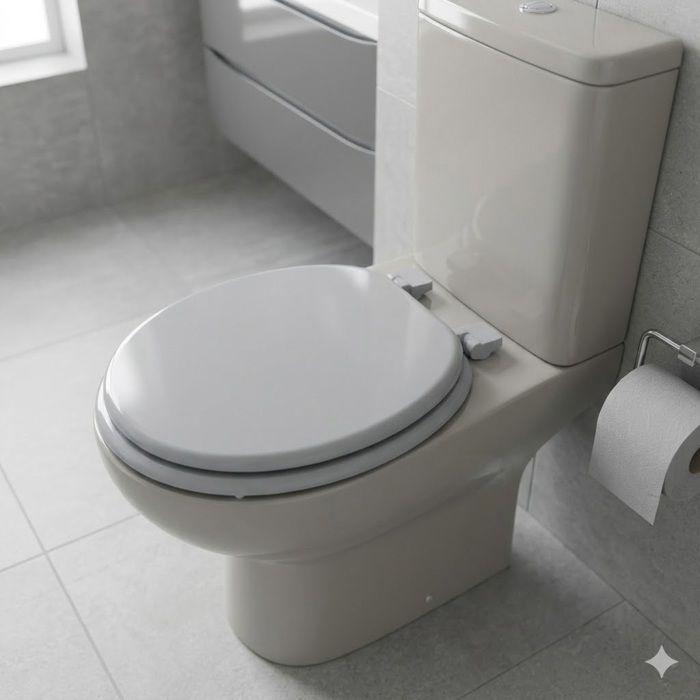 Abattant WC Gris MDF – Charnières Plastiques – 47 x 37 cm