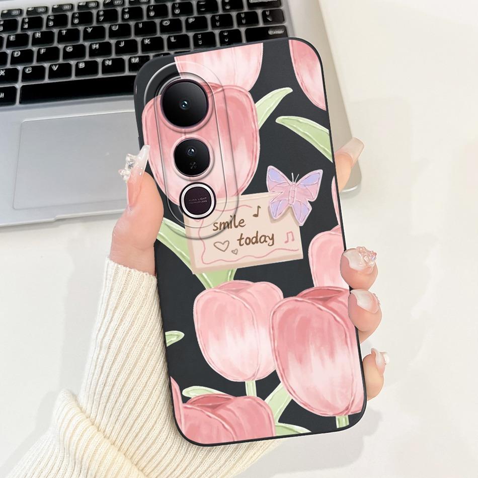 For Vivo V50 Lite Elegant Butterfly Floral Printed Phone Case For Vivo V50 V 50 V50lite Soft Silicone Shockproof Cases Bumpers
