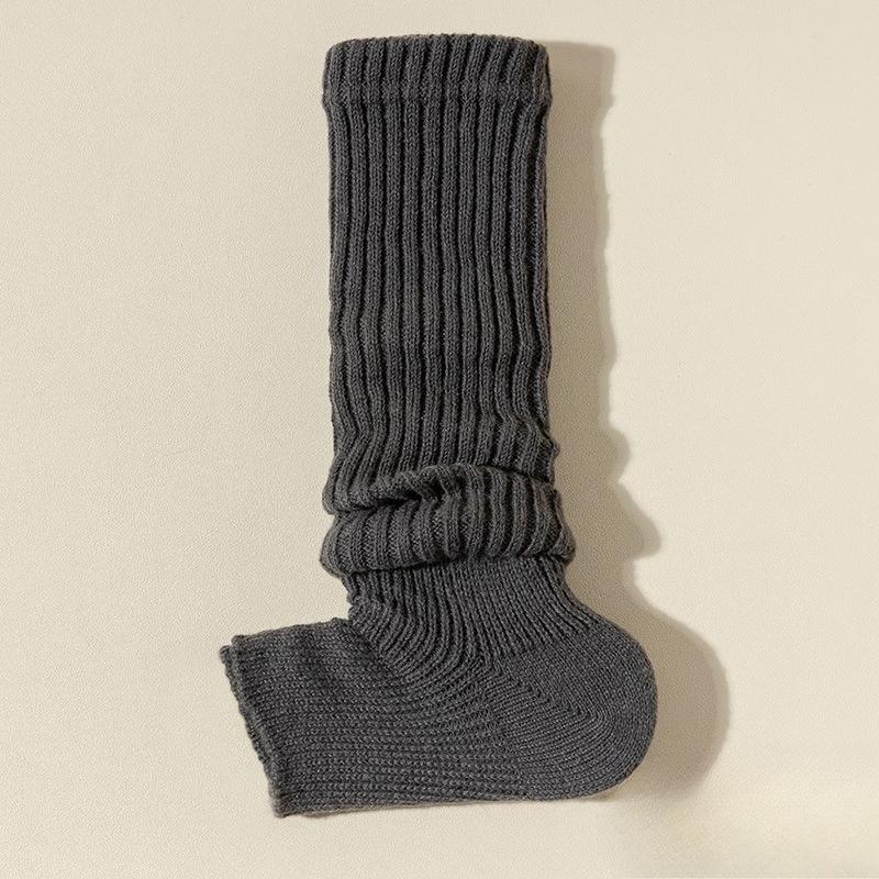 Cotton Pile Sock Set for Women in Winter, White, Warm, Double-needle Leg Coverings, Grey, Spring-autumn Knitted Stockings