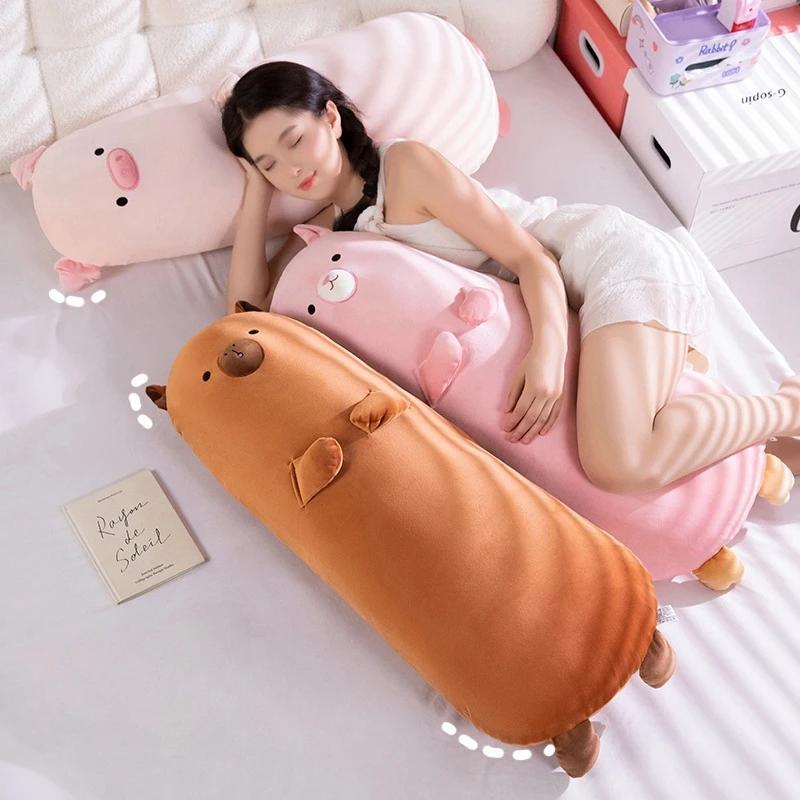 Cartoon Animal Plush Pillow Stuffed Capybara Alpaca Pig Toys for Children Soft Stuffed Animal Kawaii Baby Dolls Birthday Gifts
