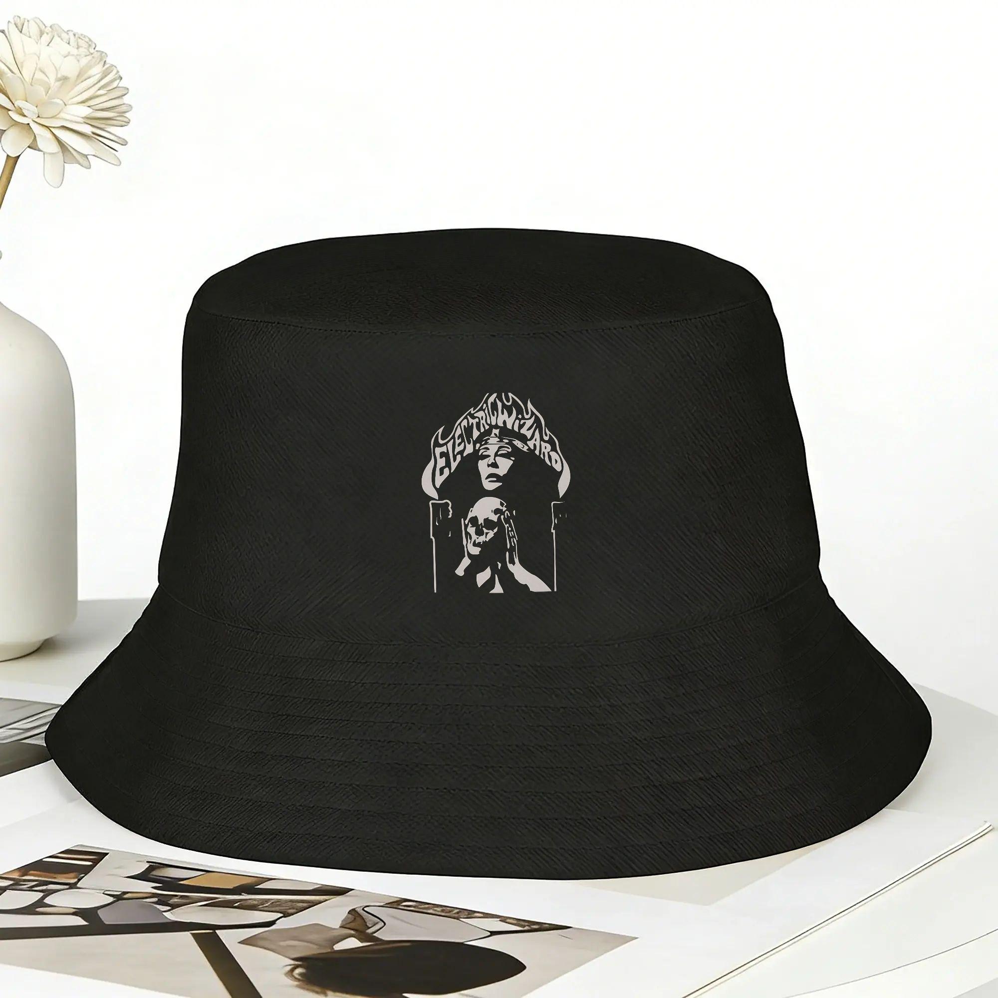 Electric Wizard Fischerhut Frühling Vintage Fischerhüte Für Männer Frauen Atmungsaktive Angelkappen Streetwear Muster Sonnenhüte One Size gray