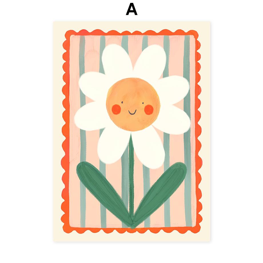 Colorful Flowers Minimalism Abstract Posters Wall Art Prints Decoration Canvas Painting Pictures Bedroom Living Room Decor Mural