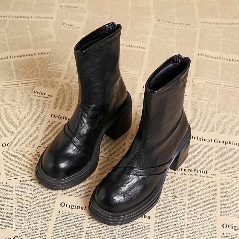 

Autumn Winter Concise Thick Sole Woman Ankle Boots Comfort Short Plush Party Dress Shoes Modern Short Botas Para Mujer 40 чорний