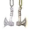 Trendy Retro Crow Prairie Wolf Double Sided Viking Tomahawk Pendant Necklace Charm Men's Necklace Metal Accessorie Party Jewelry