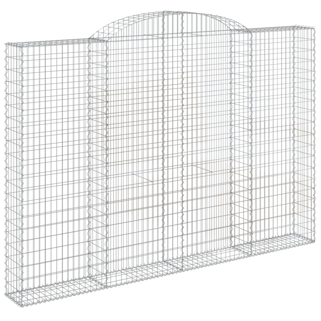 Gabion Baskets with High Arch 3 pcs 300 x 30 x 200 220 cm Galvanized Iron