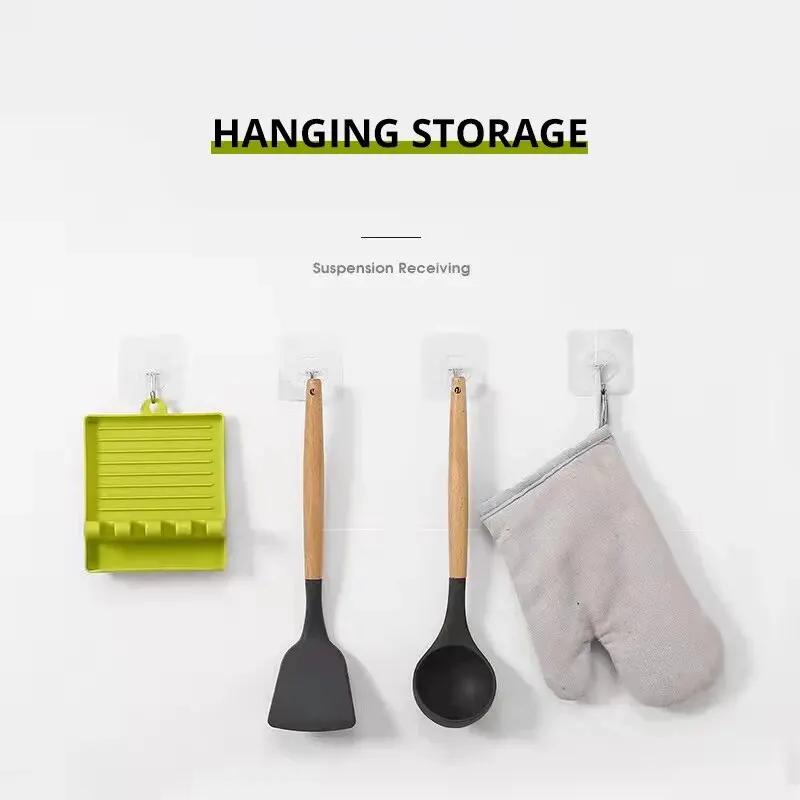 1 st Kök Multifunktionell Bänkhållare: För lock, stekspadar, slevar och ätpinnar