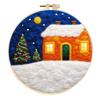 Christmas Needle Felting Kit Holiday Felt Painting Set for Beginners Starter Needle Felting DIY Craft Kit with Pad Needles Wool Decorative Frame