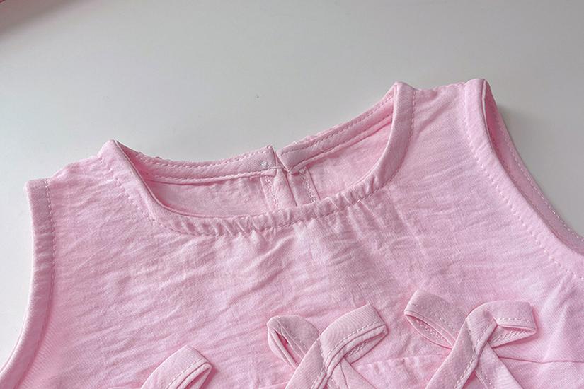 2026 Summer Girls' Bow Lace Sleeveless Tank Dress