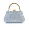 Silver/Gold/ Rhinestone Bag Women Wedding Party Diamond Top-Handle Crystal Dinner Purses Evening Bags Long Chain Shoulder Handba