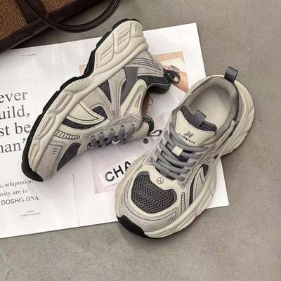 Leather Retro Versatile Dad Shoes Women's Trendy New Autumn and Winter Platform Velvet Sneakers