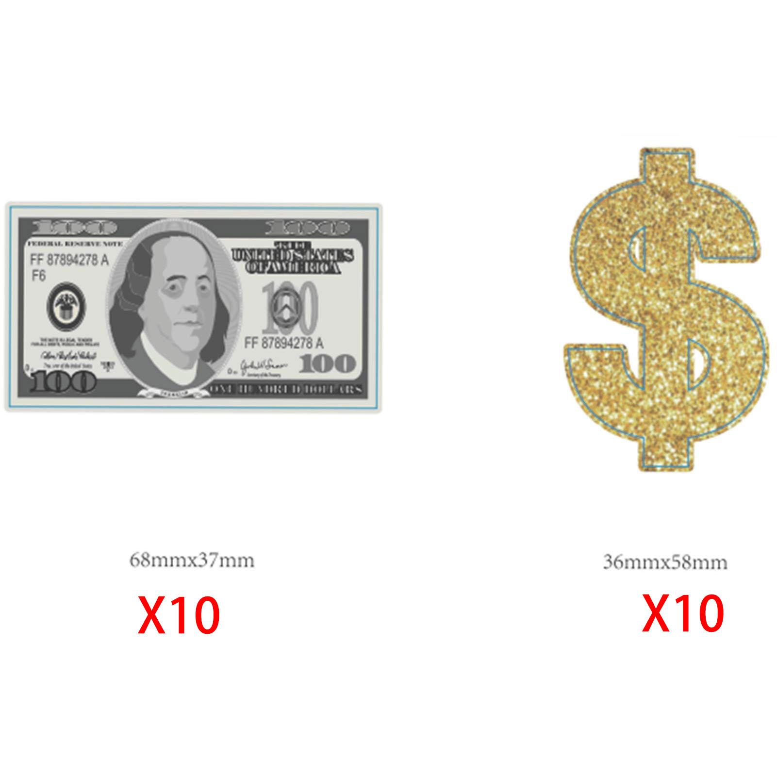 

20 Pack 100 Dollar Bill Cupcake Toppers Dollar Sign Cupcake Toppers Money Theme Decorations for Anniversary Wedding Birthday