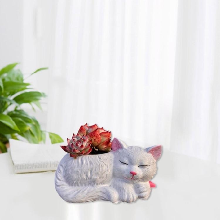 Cat Silicone Flower Pots Mold Concrete Candlesticks Pen Holder Molds Succulent