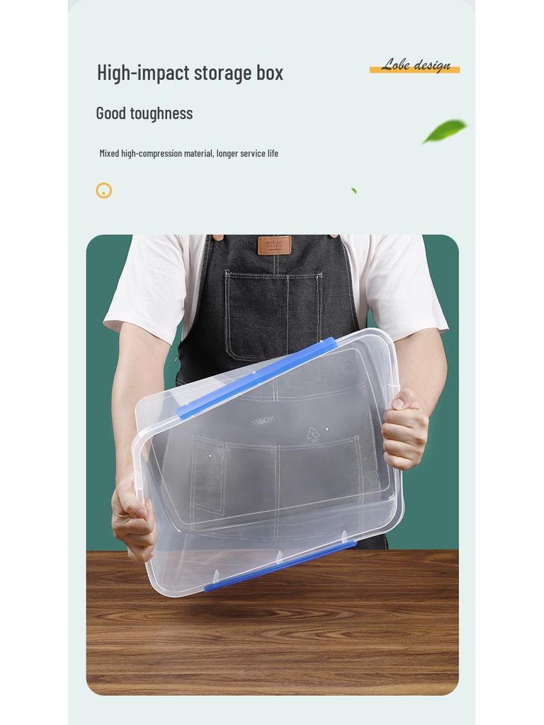 Rectangular Transparent Food-Grade Plastic Storage Box with Lid for Microwave and Refrigerator