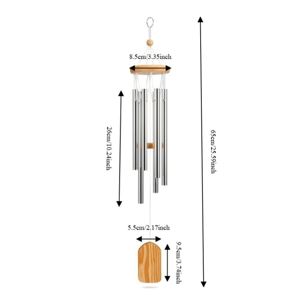 Silver Metal Wind Chimes Metal Tubes Hanging Wind Chimes Elegant Outdoor Wind Chimes Garden