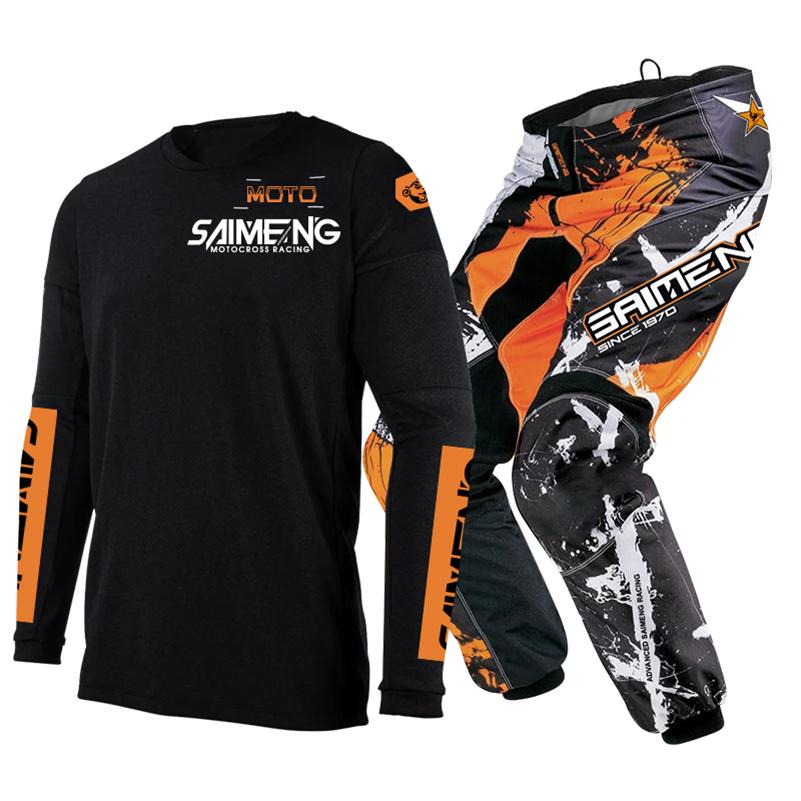 Sada oblečení na motokros pro děti Mladistvý dres Kalhoty Sety dítě zelená Motocykl černá 3 4 5 6 7 8 9 10 let Terénní oblek modrá oranžová Enduro kros chlapec dívka