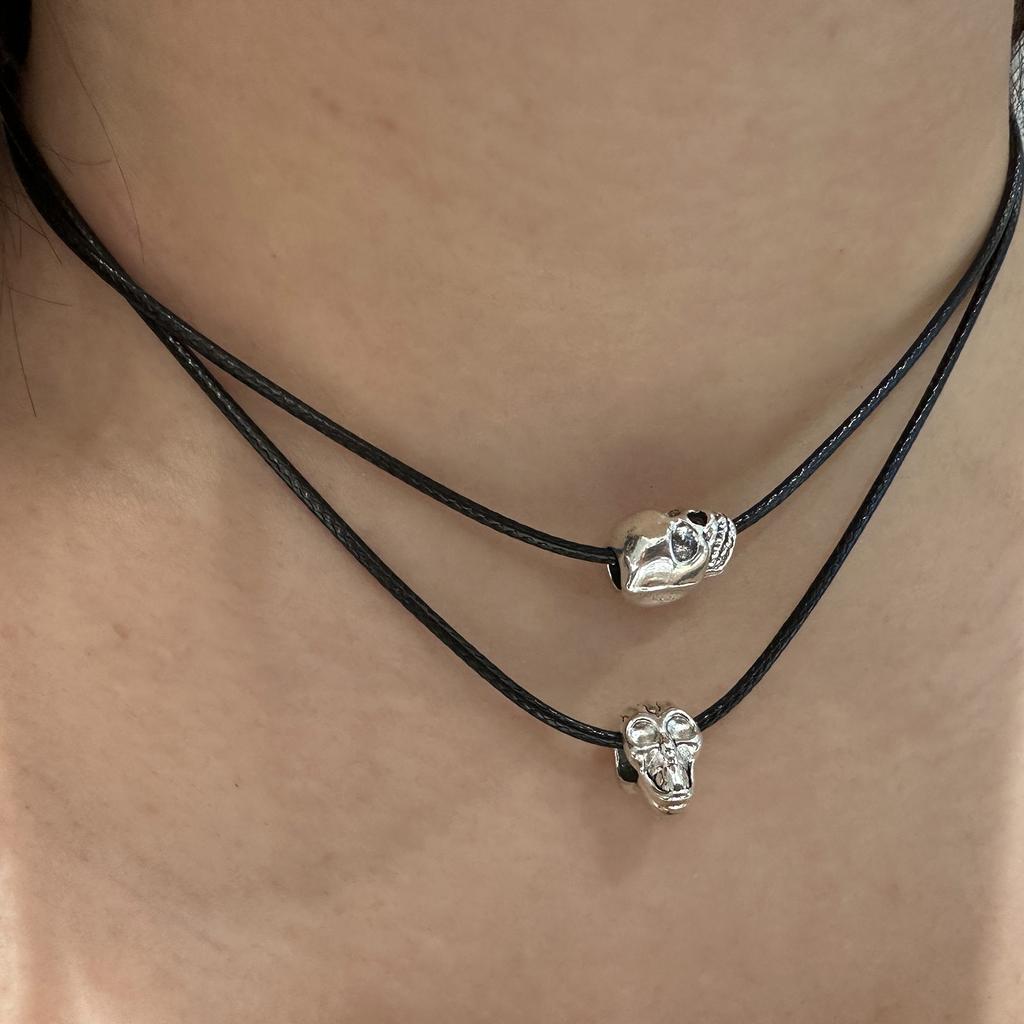 Men Women Punk Cool Skeleton Head Clavicle Chain Halloween Jewelry Gifts