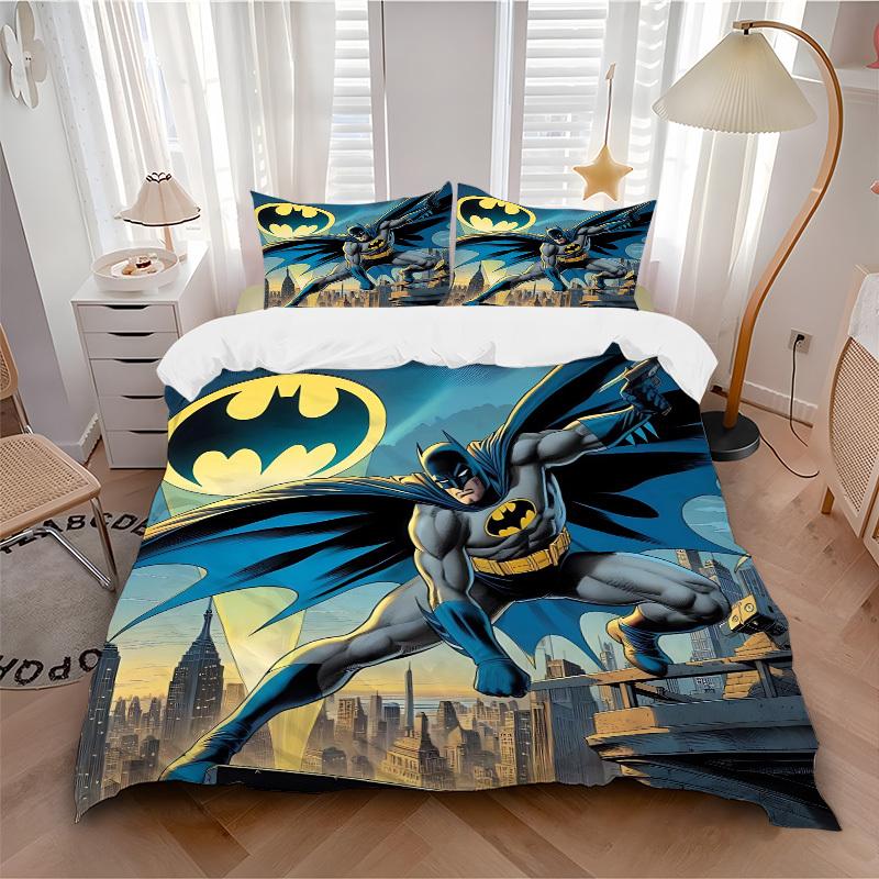 

3pcs Batman Gotham Bedding Set, Soft Polyester Duvet Cover and Pillowcases Machine Washable Seasons all suitable & Guest Room Decor315 135x200cm