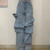 STREETRICH Fashion Detachable Buckle Irregular Jeans For Women High Waist Denim Pants Female Trendy