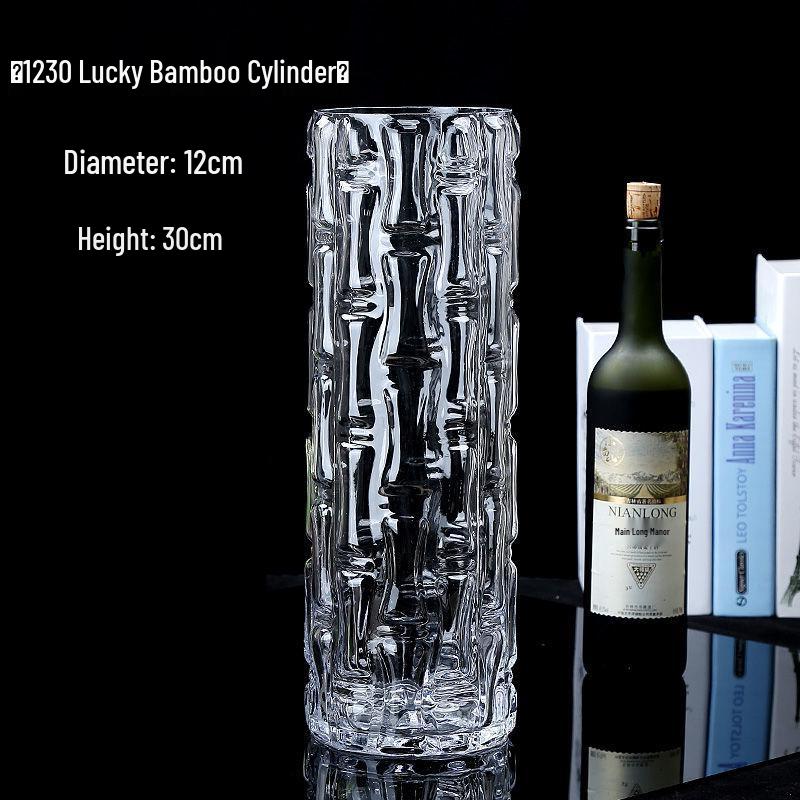 Очень большая прозрачная стеклянная ваза «Дракон» из бамбука для украшения дома