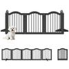 Freestanding Dog Gate with Support Feet for Doorway Black