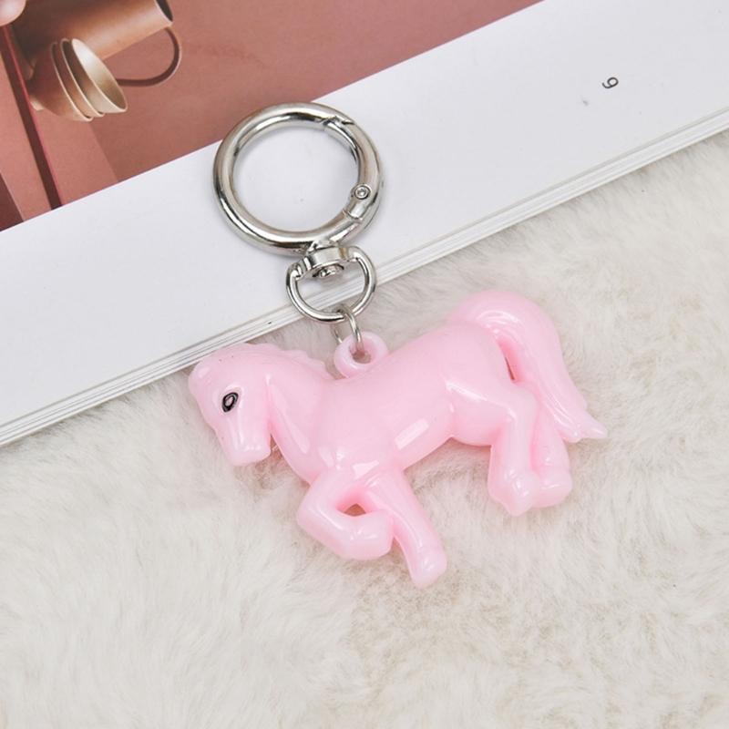 Exquisite 3D Horse Keychain Crafted from Sturdy Acrylic with Lifelike Details for Bag Decors Key Holder Lightweight Portable Gift