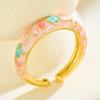 Colorful Flower Open Ring Versatile Drip Glazing Ring Unisex Oil-Drop Enamel Ring  Gift