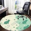 1pc Cat Nature Office Round Area Rug, Indoor Mat Suitable For Office, Under Office Chairs Bedroom Living Room Home Decor, Room Deco