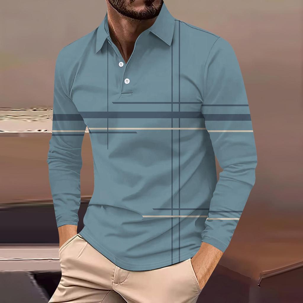 Harajuku Hip-hop Street Style Men's Long-sleeved Lapel Polo Shirt Plus Size Loose Comfortable Long-sleeved Sweatshirt