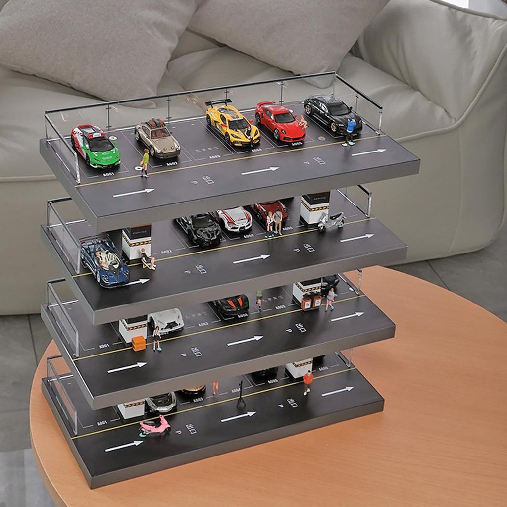 Shoucangjia Hot Wheels & Matchbox Car Display Case, 1/64 Scale Diecast Car Storage Diorama Garage, 24 Spaces for Up To 40 Cars