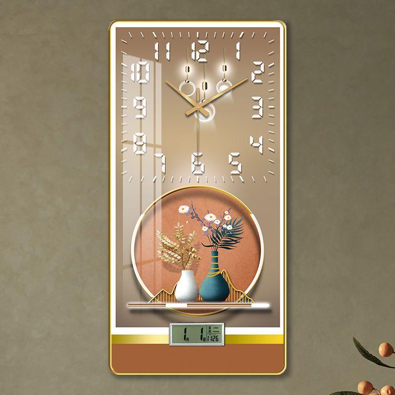 

Silent square clock and calendar room, wall-mounted clock without drilling, new wall-mounted clock 30cmx60cm