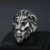 Ring new hip hop jewelry gold plated lion head men's ring