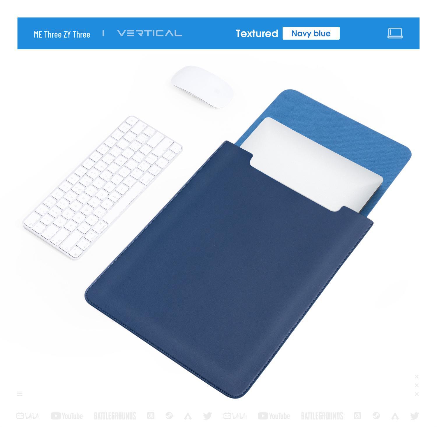 

Немагнитная кожаная сумка для ноутбука Apple M2, Huawei, Lenovo Xiaoxin и планшетных компьютеров. 11 inches темно-синий