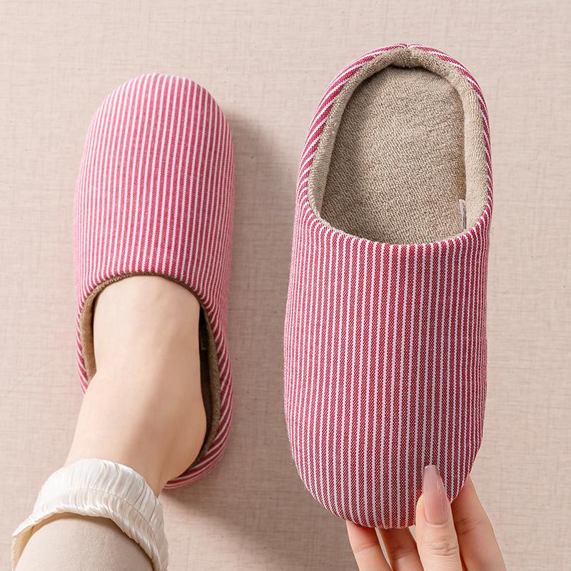 Cixi cotton slippers soft bottom silent season home indoor warm non-slip plush cotton slippers