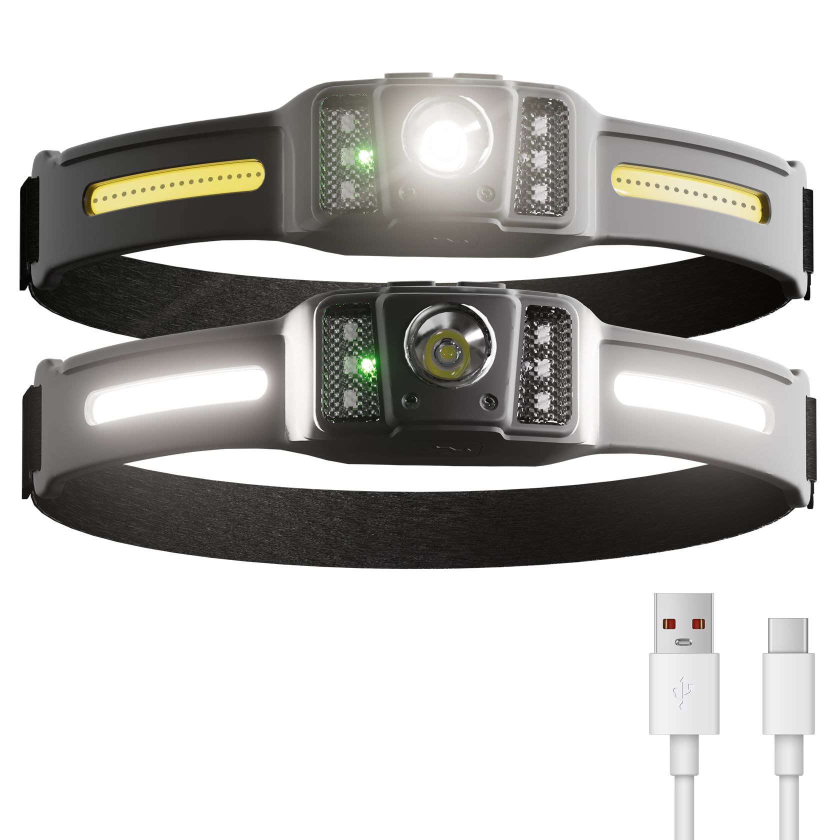 

Перезаряжаемый светодиодный налобный фонарь LUTW с COB XPG светом, широким углом, 5 режимами освещения, красным светом, до 11 часов непрерывной работы в широком режиме, водонепроницаемый и идеально подходящий для работы и чёрный