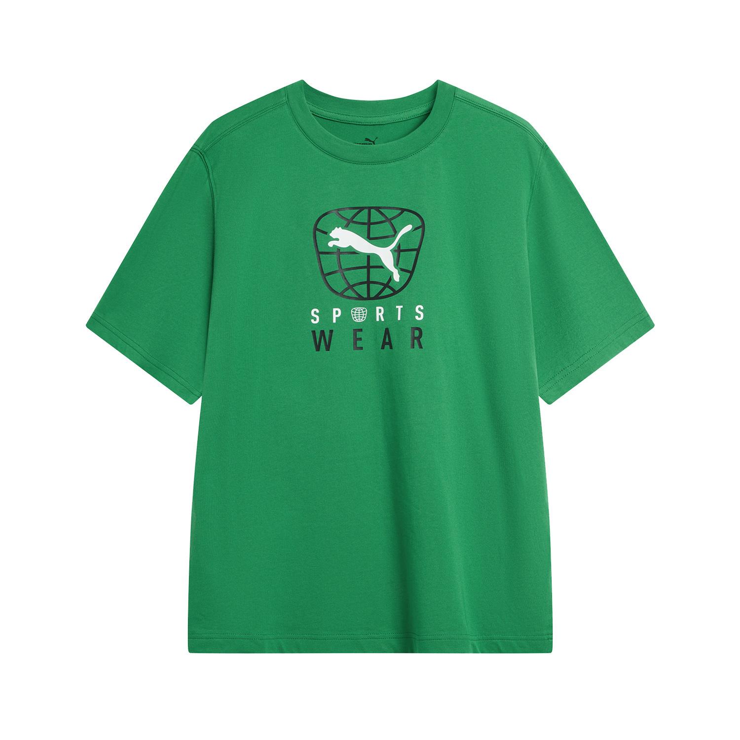 

Puma Letter Logo Print Loose Fit Round Neck American Vintage Short Sleeve T-Shirt Men Tops Green 682070-86 XL