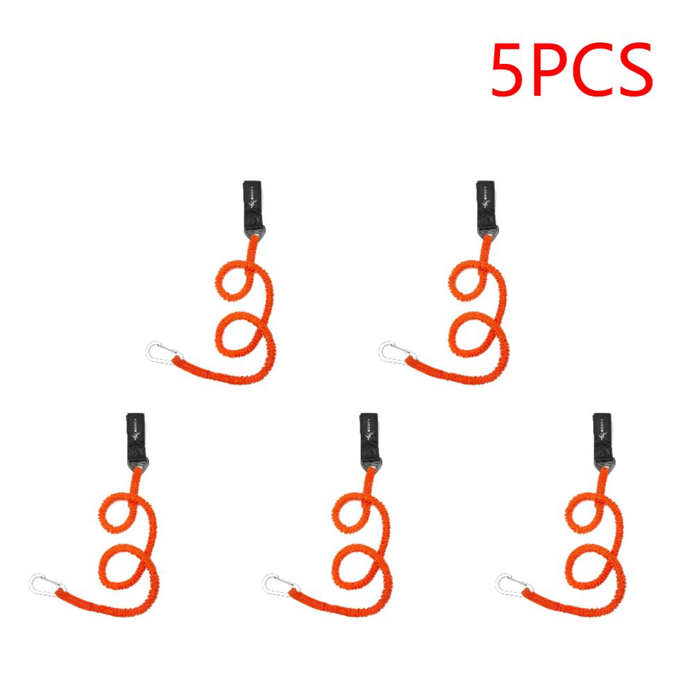 5-1PCS Elástico Caiaque Canoa Remo Leash Segurança Barco Vara de Pesca Pólo Cordões Enrolados Corda Anti-Perdido Remo Caiaque Remo Leash
