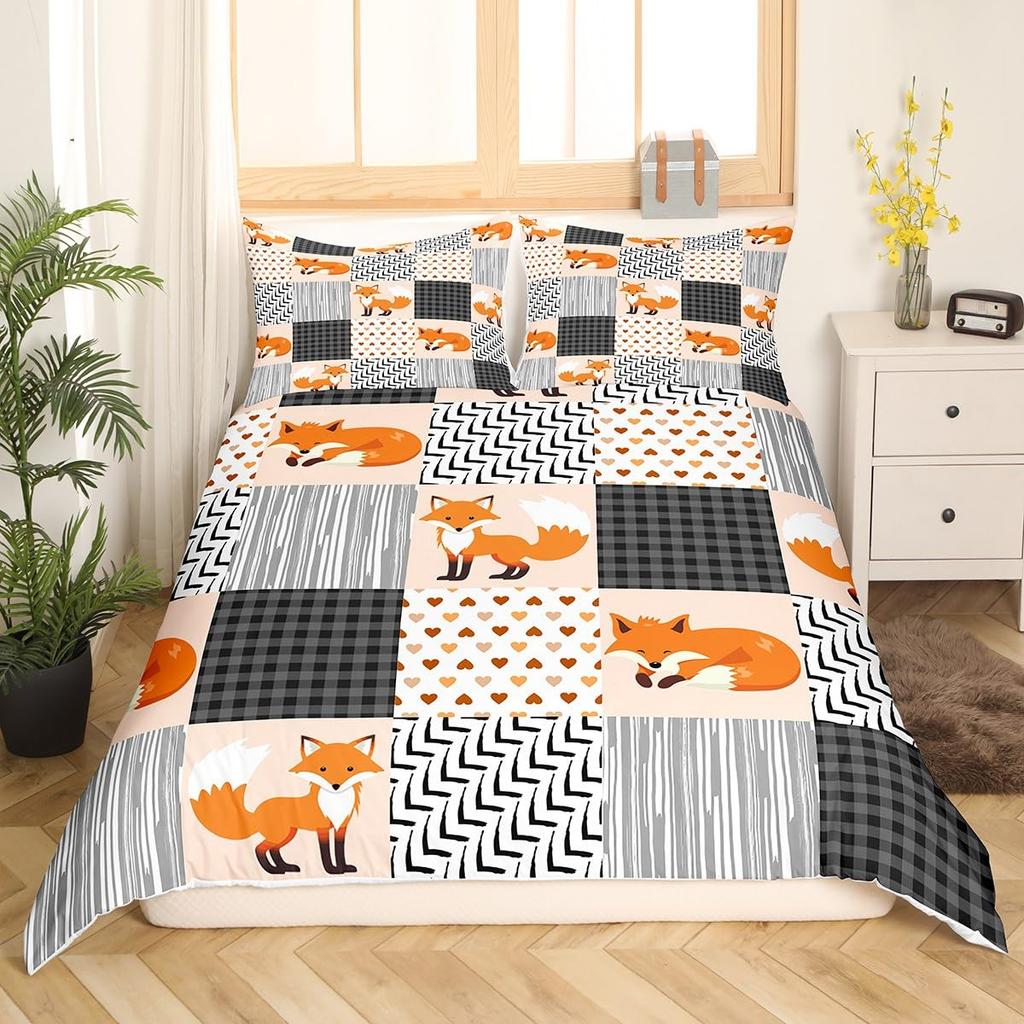 Fox Duvet Cover Sets For Kids Teens Quilt Covers Lightweight Down Room Decor Queen King Size 2 Pillowcase 1 Duvet Cover No Quilt