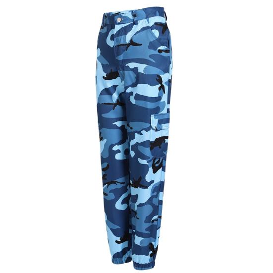 Casual Women Camouflage Printed Middle Waist Jogger Harem Pants Long Trousers