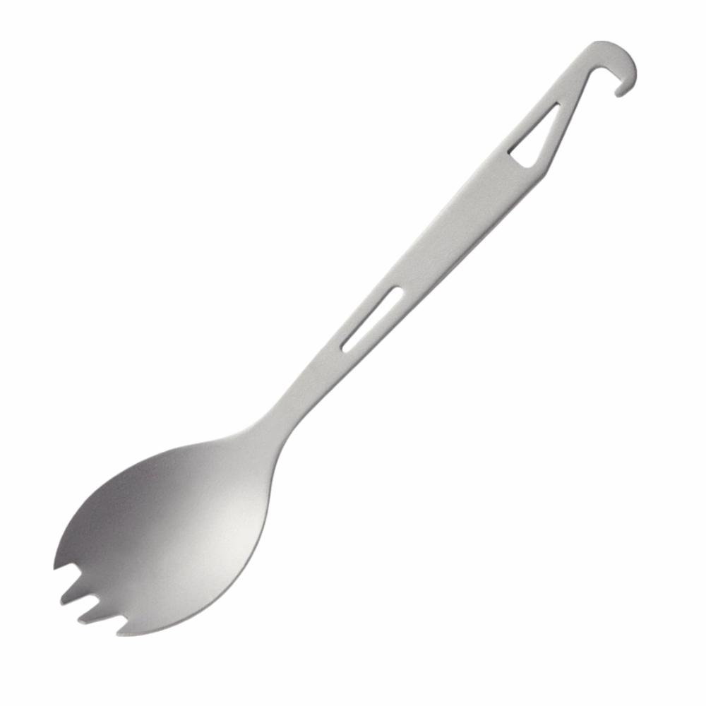 2 Pcs With Bottle Opener Pure Titanium Spork With Tail Hook Outdoor Spork  For Hiking