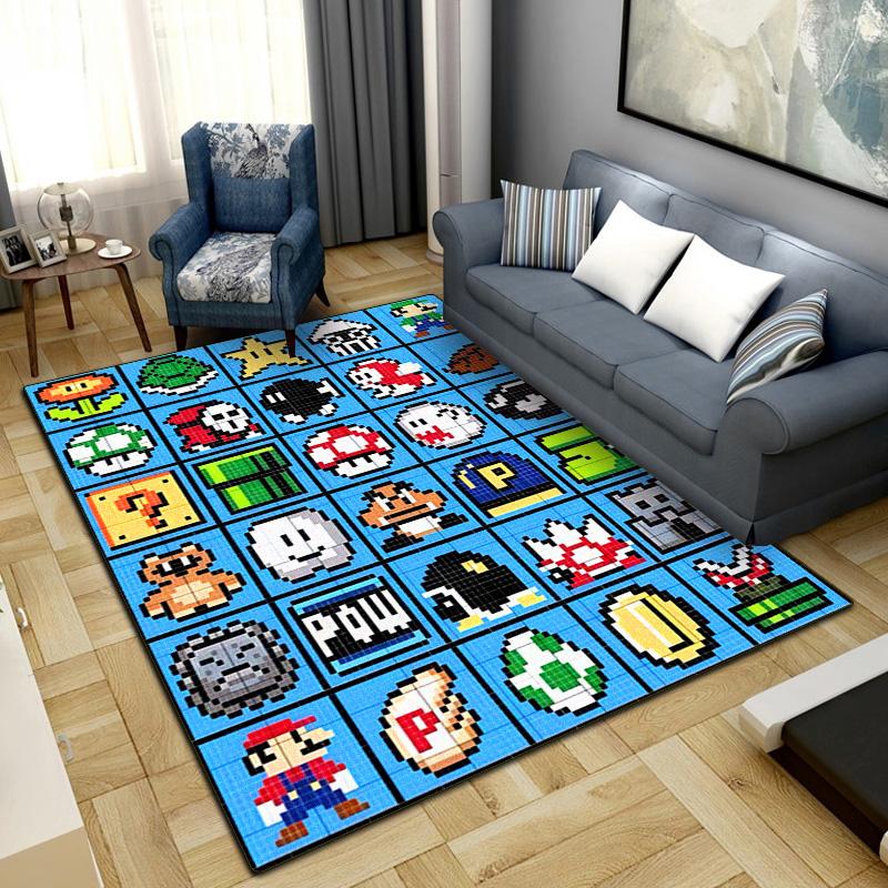 Classic Pixel Games Print Rug Living Room Home Fashion Decoration Office Desk Chair Carpet LXR90