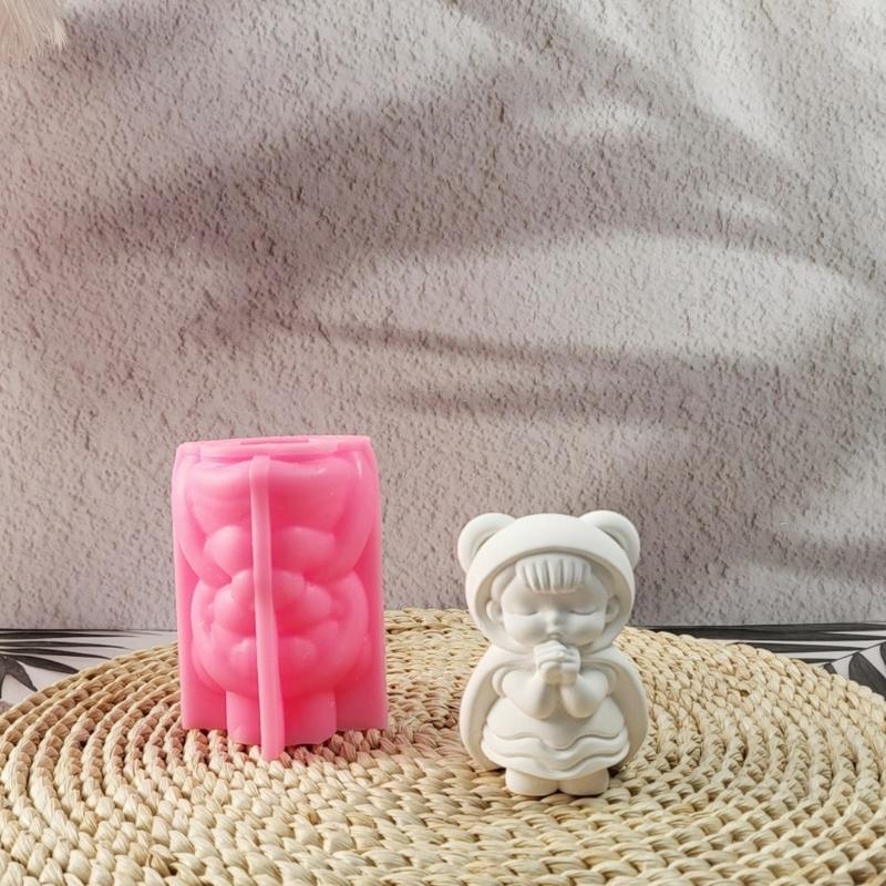 Little Girl Statue Silicone Mold for Epoxy Resin Candle Soap Making Fondant Silicone Molds for Chocolate Candy Baking