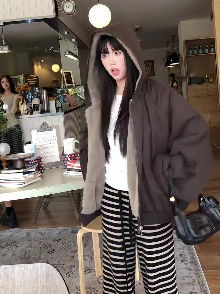 Women's 2025 Winter Double-Sided Velvet Snow Eagle Retro Cotton Parka Coat