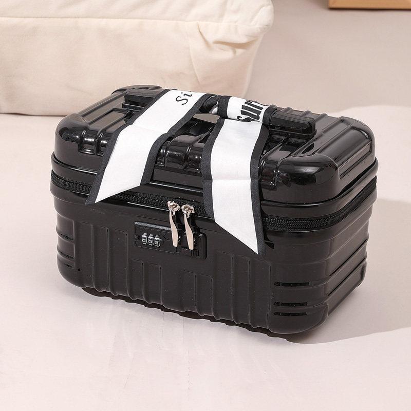 Handheld Makeup CaseWith Password Lock 16 Inch Large Capacity Portable Toolbox Lightweight Storage Small Box Leather Luggage