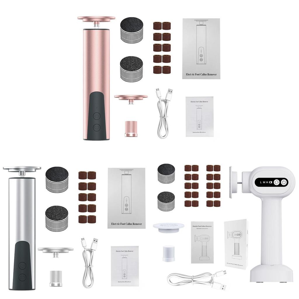 Electric Foot File Rechargeable Callus Remover With Adjustable Speed And 20 Grinding Heads For Athome Pedicure