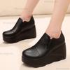 Anti-slip Women Casual High Heel Pumps Thick-sole Platform Round Toe Wedges Shoes for Ladies Summer Autumn Footwear Size 34-43