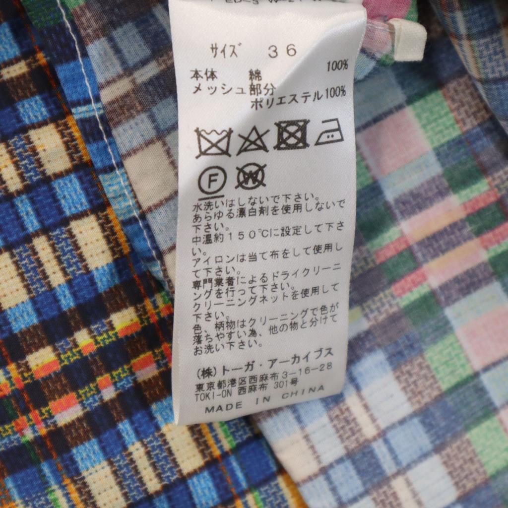 TOGA PULLA Check Pattern Short sleeve Shirt dress 36 Multi Women Used